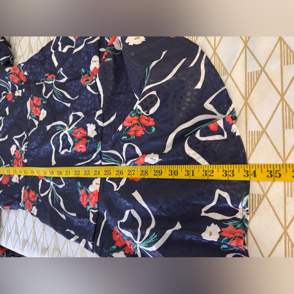 BURRYCO Floral Print Mini Puff Sleeve Lace Collar Flowy Dress Size 4 - Picture 13 of 16